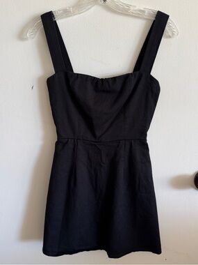 Reformation Black Mini Dress with Wide Straps 0 Sorority Rush Minimalist 90’s